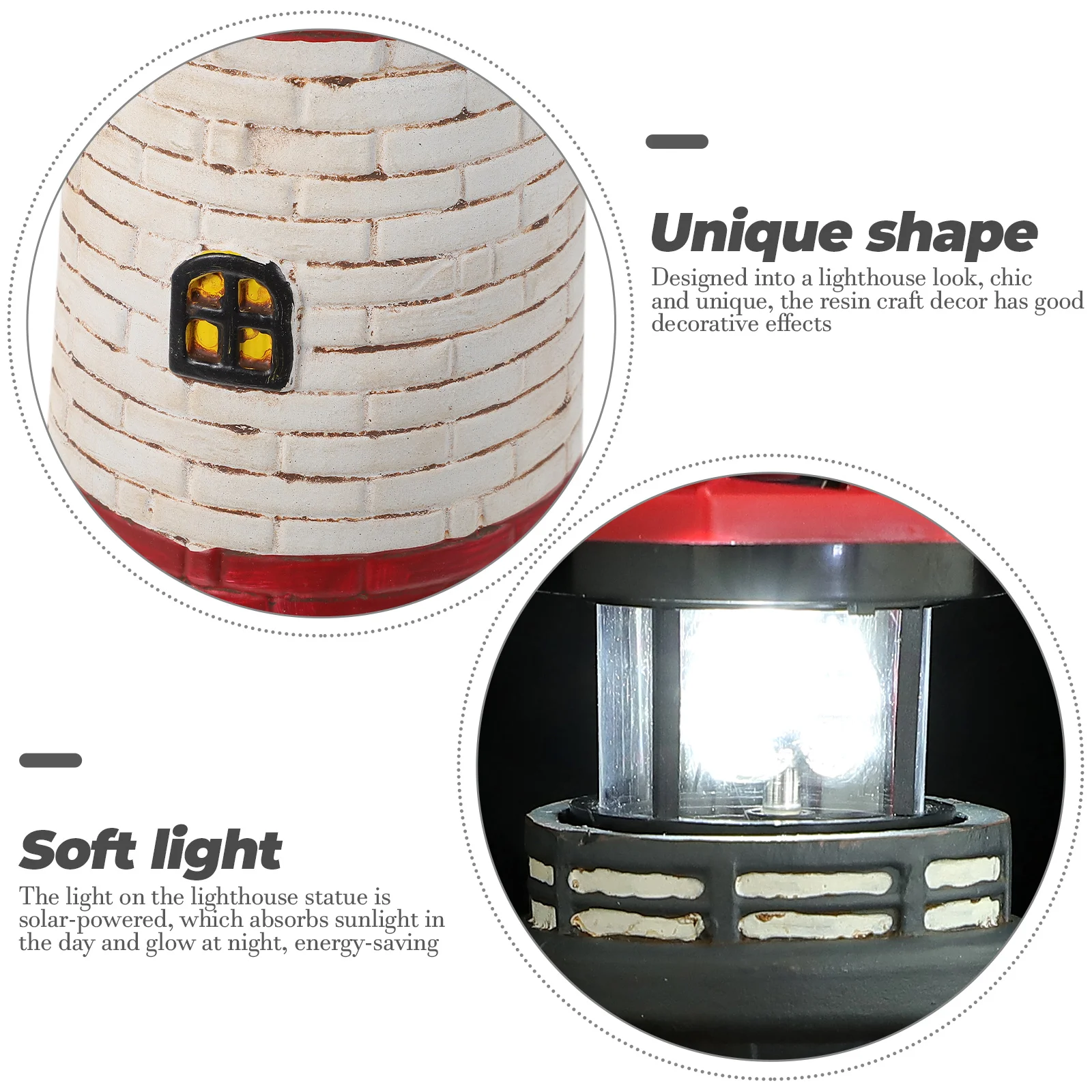 

Garden Lighthouse Solar Powered Housoutil Outdoor Mini Lighthouses for Outdoors Decor