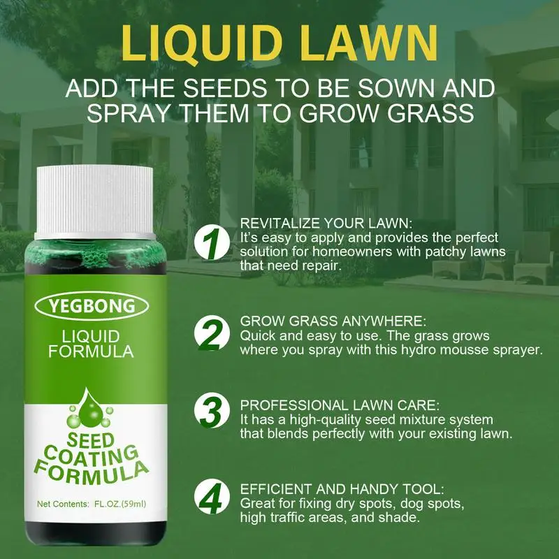 59ML Liquid Lawn Grass Greening Spray Green Grass Lawn Liquid Spray Seed Coating Formula Spray Household Gardening Accessories