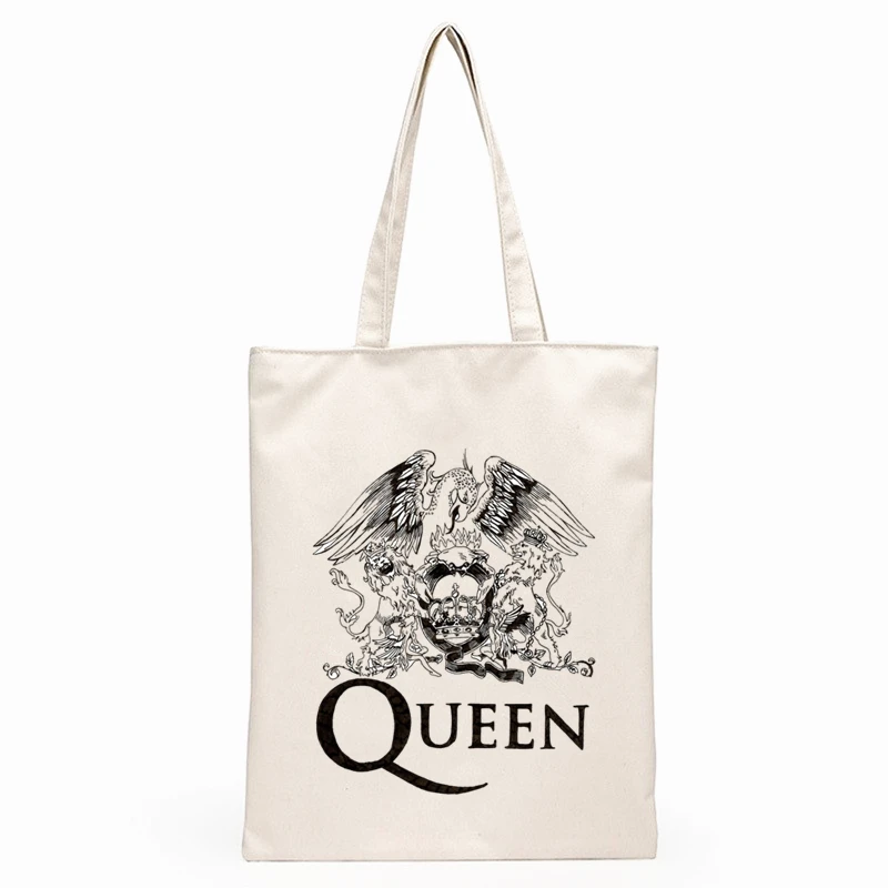 FREDDIE MERCURY Heavy Rock band The Queen Women's Canvas Bag Shopping Bags Female Large Capacity Tote Bag Reusable Shopper Bags