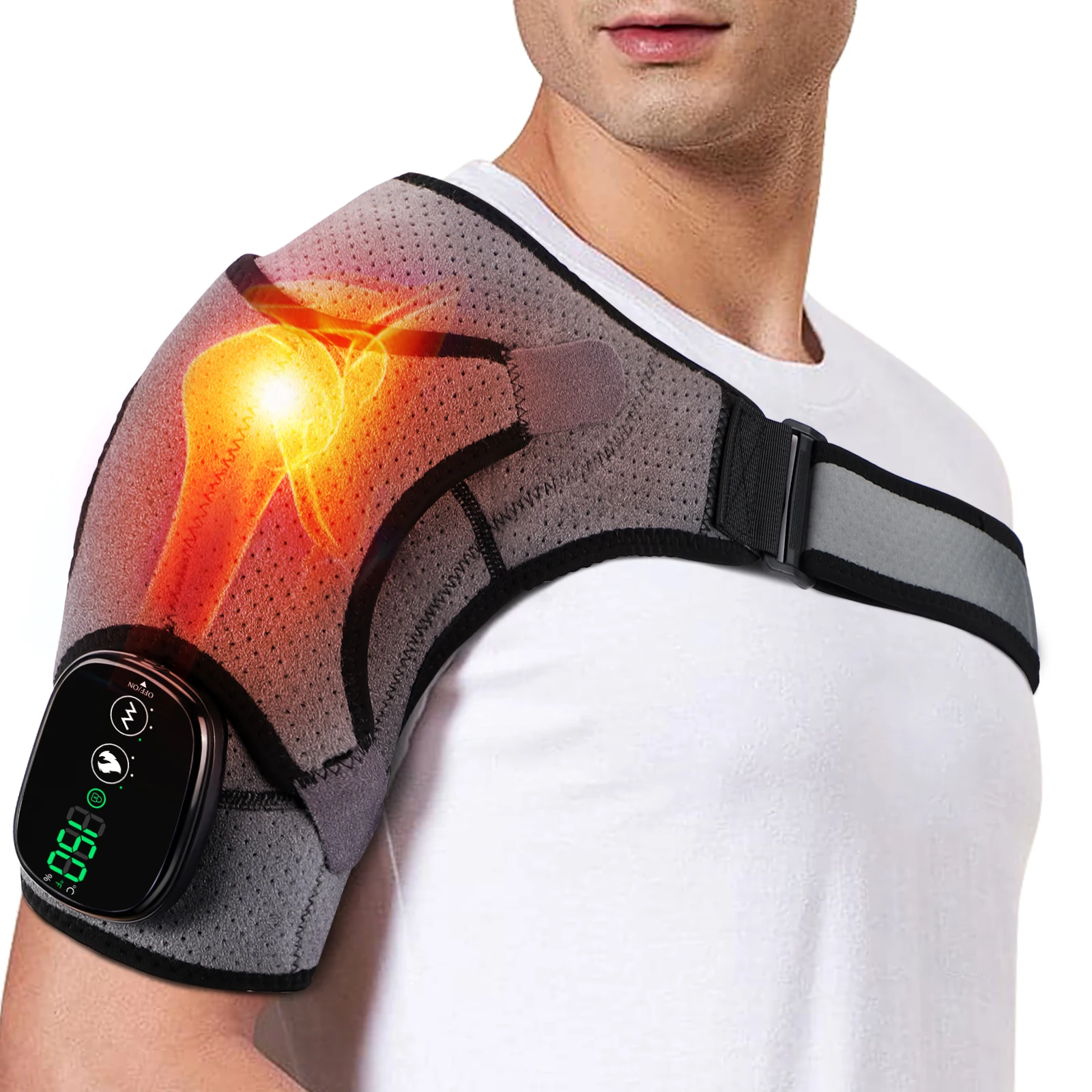 Electric Heating Shoulder Massager Vibration Massage Shoulder Steamer Brace Support Belt Arthritis Muscle Relaxer Belt