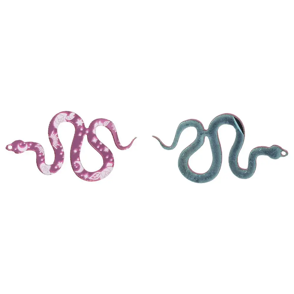 Charme acrílico com flor para fazer jóias, pingentes com cobra rosa, acessórios DIY