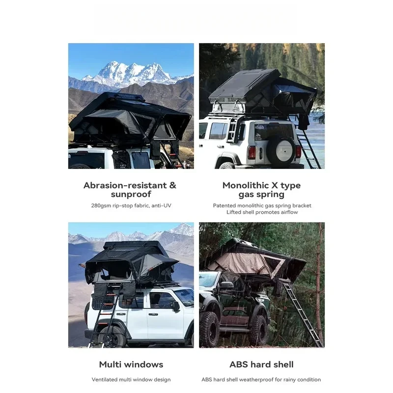 Easy Setup-Up SUV Vehicle S Hard Waterproof Family Glamping Car Rooftop Camping Outdoor Roof Top Tents 6