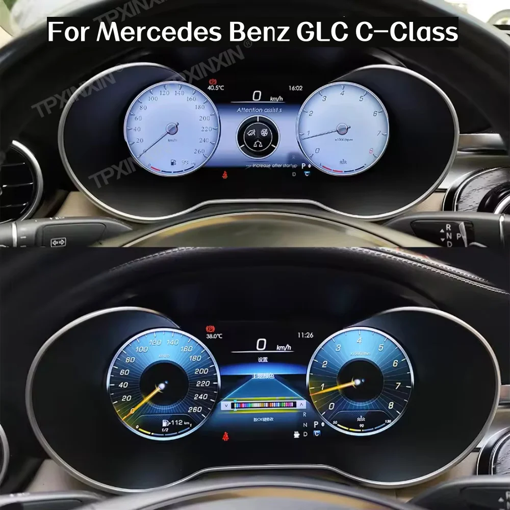 

12,3-дюймовый ЖК-экран приборной панели для Mercedes Benz GLC C-Class 2016~2019, умный кластер для обновления спидометра и приборной панели