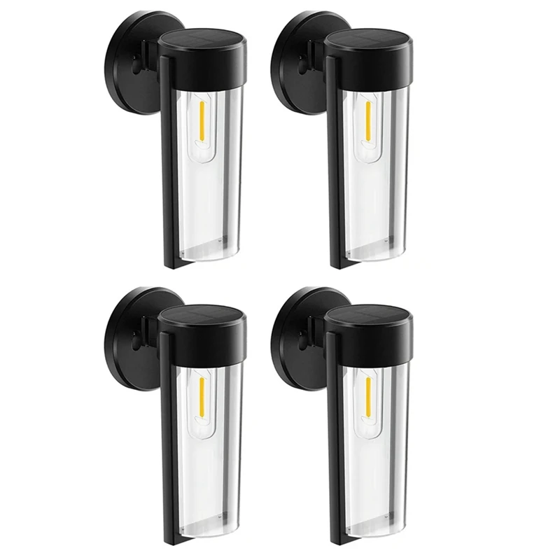 

4 PCS LED Solar Wall Mount Light Outdoor Solar Powered Auto On/Off As Shown Waterproof Garden Decoration Post Porch Lights