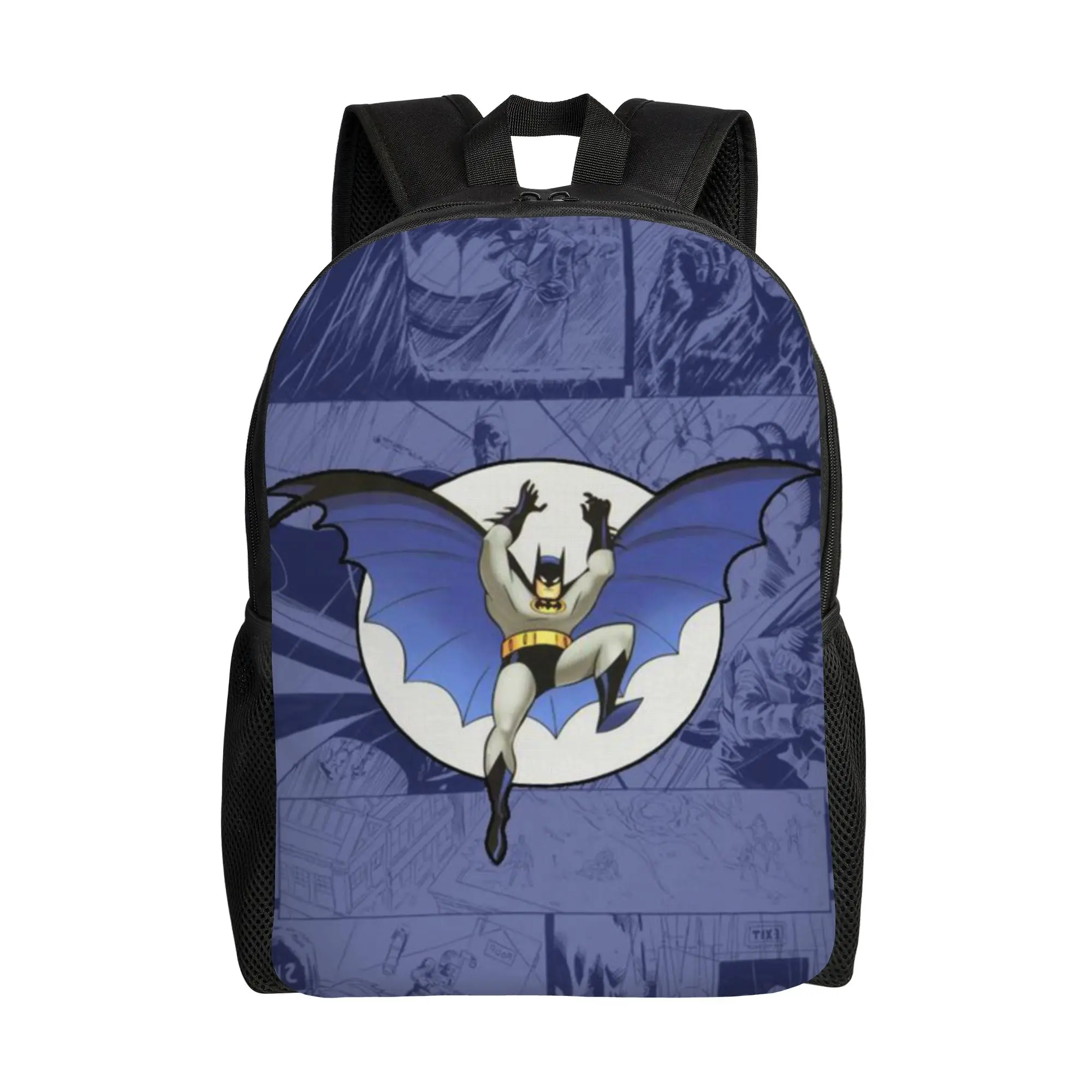 

Back to school season Light Retro Bat Symbol Bookbag Batman Girl Boy Backpack