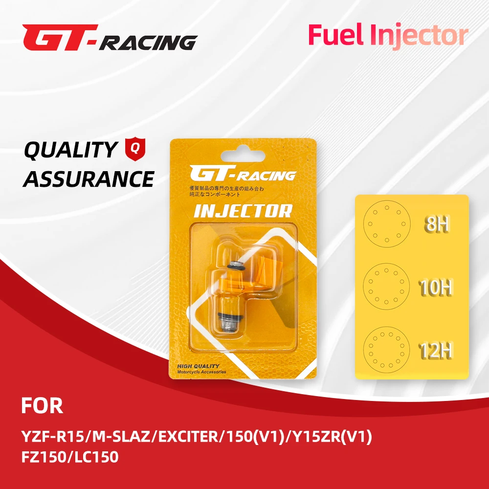 GT RACING Nosel injektor bahan bakar untuk Nmax155 YZF-R15 FZ150 LC150 Exciter150(V1) Y15ZR(V1) 140-300cc (8/10/12 lubang) 5D7-E3761-00