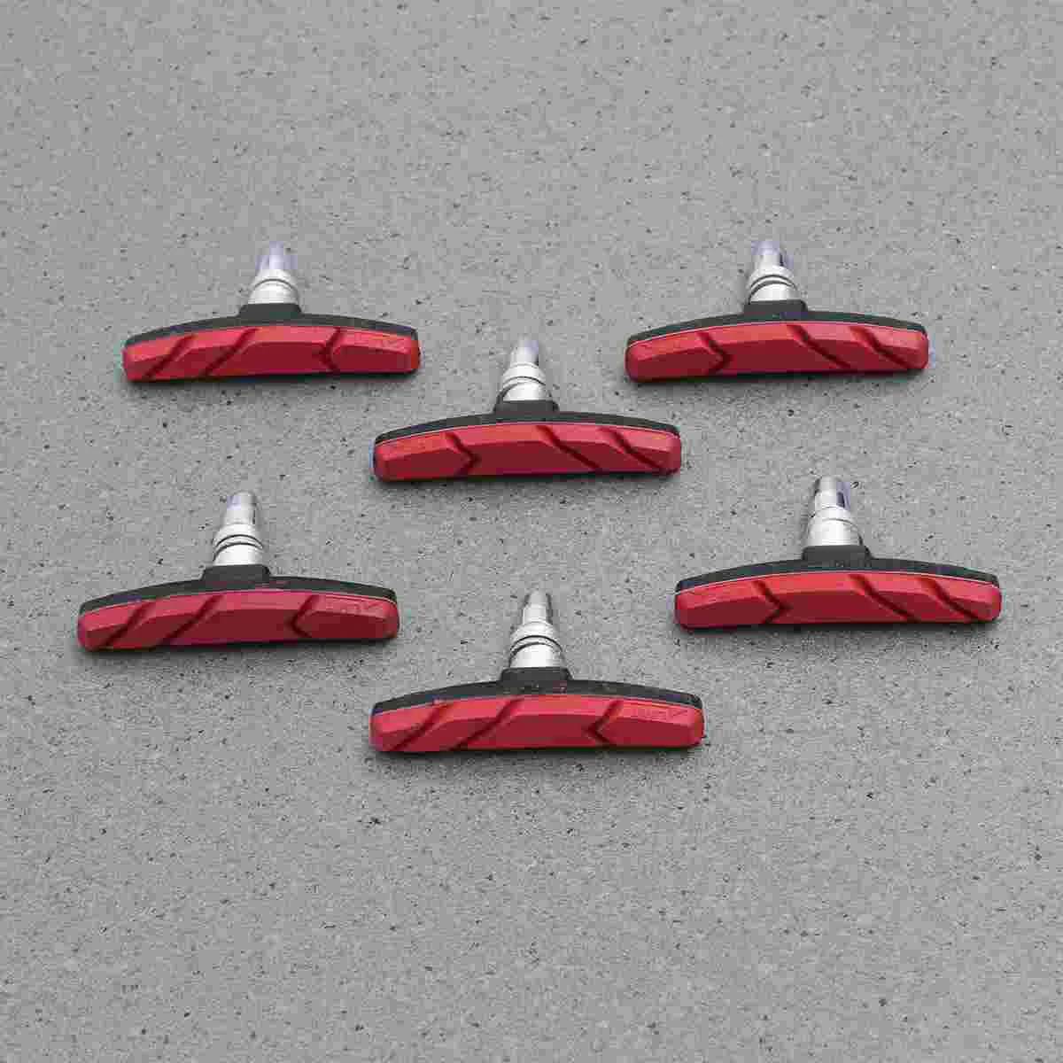 

2 Pairs Bicycle Accessories Mountain Bike Brake Pads Front Dead Speed Blocks Red Shoes