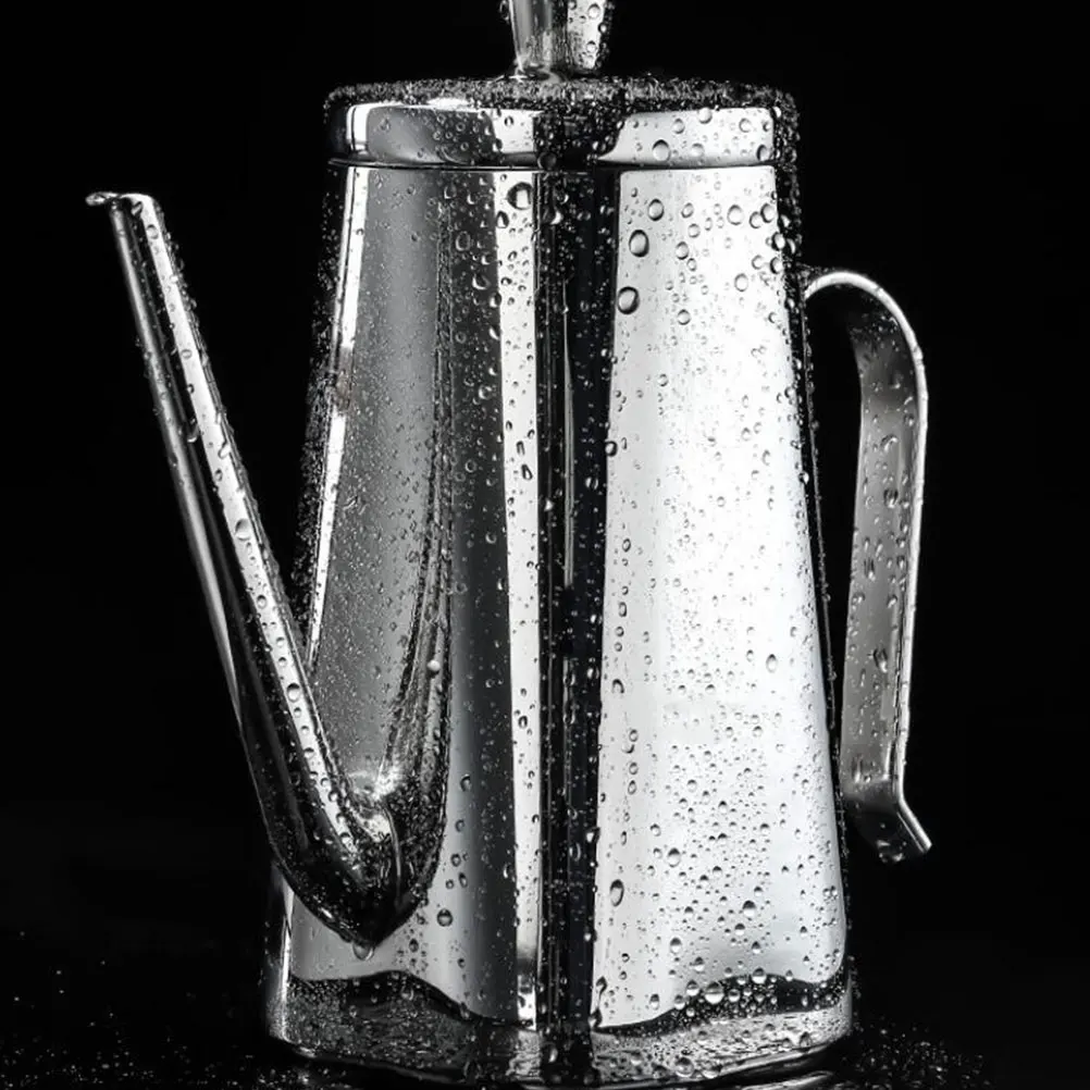 

Stainless Steel Oil Bottle Kitchen Condiment Jug Simple Seasoning Containers Home Bar Hotel Restaurant Buffet Oil Pot