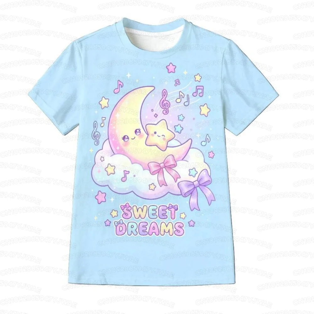 Sommerliches süßes Kawaii Bunny Candy Anime Girl Yume Kawaii Fairy Kei Sweet Pastel Pink Damen Kurzarm-Freizeit-T-Shirt – Detail 7