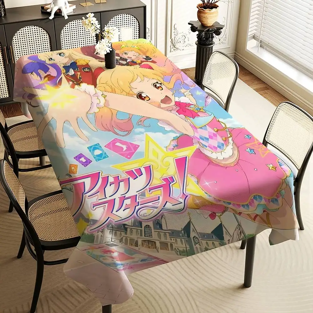 Anime Aikatsu Table Cloth Polyester Print Waterproof Oilproof Rectangular Party Table Cover Tablecloth Picnic Mat