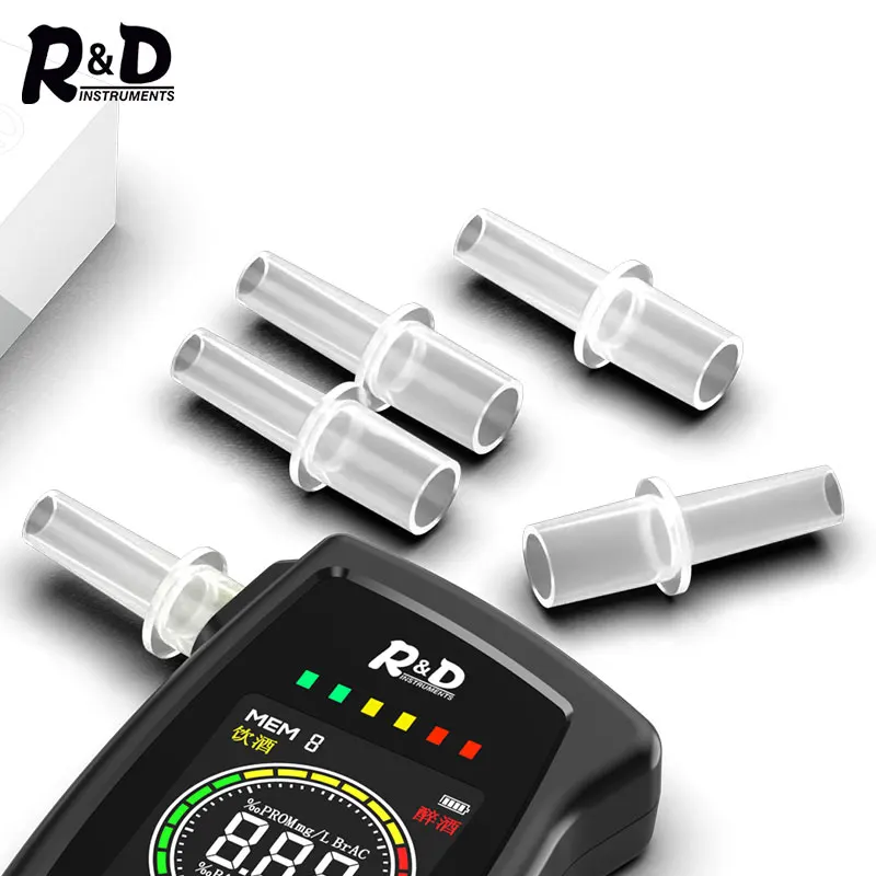 R & d 5 teile/los mundstücke digitale atem alkohol tester atester breath alyzer mundstücke blas düse für rd900