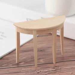 1:12 Simulation Dollhouse Miniature Wooden Half Round Table Model Furniture Teatable Coffee Living Room Kid Dolls Home Toy