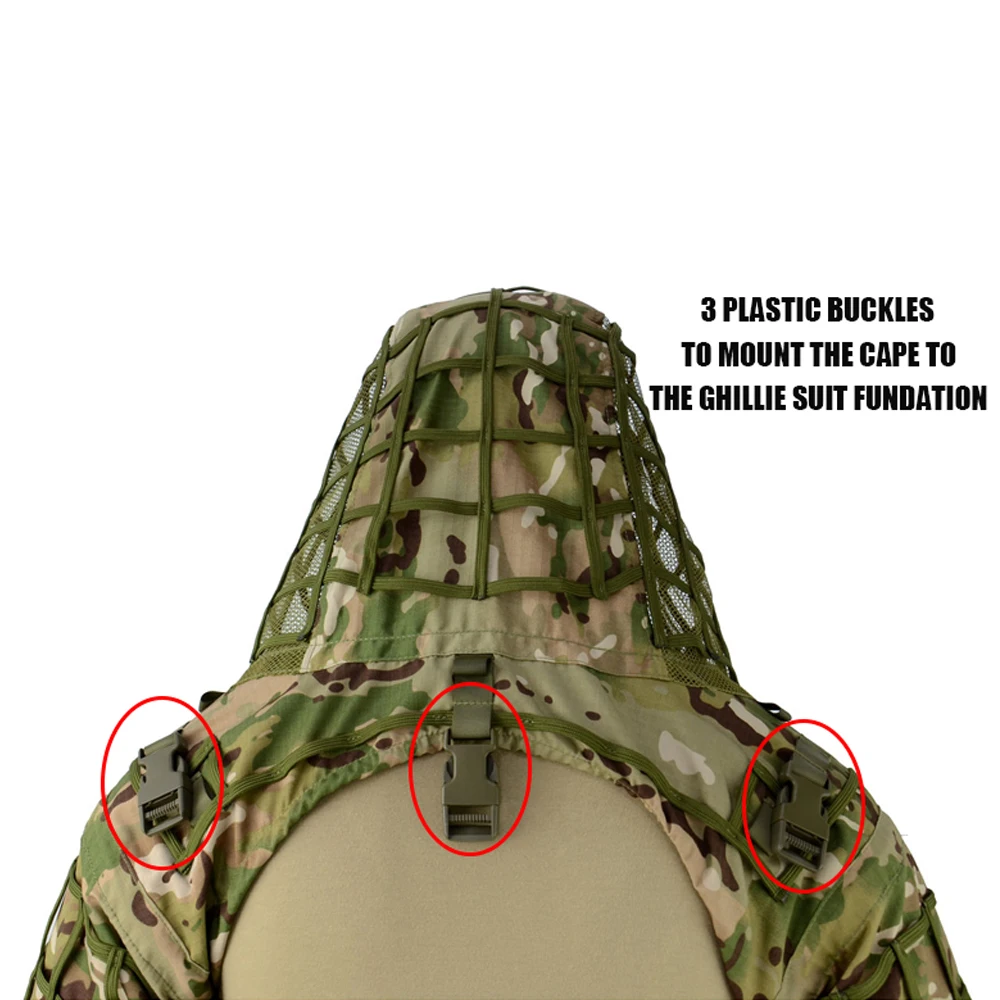 Ghillie Suit Foundation Tactical Sniper Coat Viper Hoods Camouflage Clothes For Airsoft Paintball Hunting Accessories, Ripstop - view 4