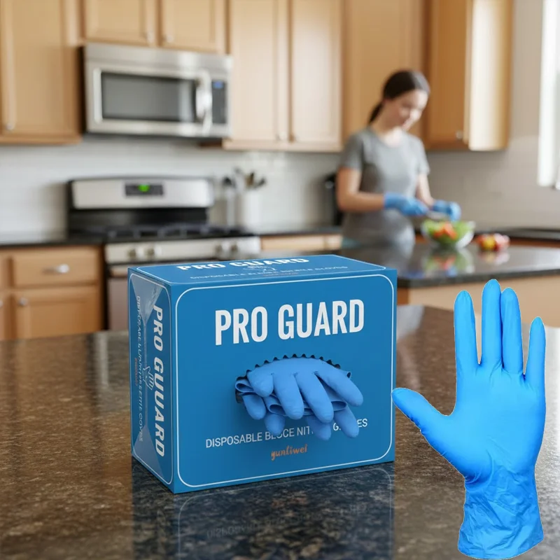 10-100PCS Disposable Blue Nitrile Gloves Powder-Free Latex-Free Durable Anti-Slip Protective Gloves for Kitchen Cleaning Medical