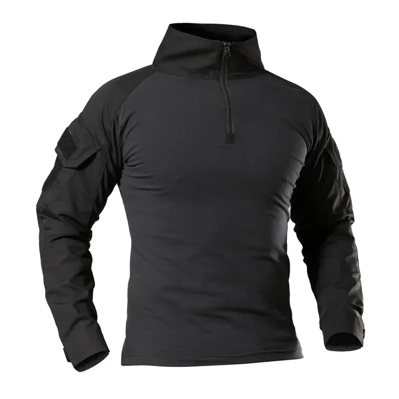 Camicie mimetiche tattiche militari da uomo Top a maniche lunghe Abbigliamento da caccia per allenamento Airsoft Top durevoli Abbigliamento traspirante ad asciugatura rapida