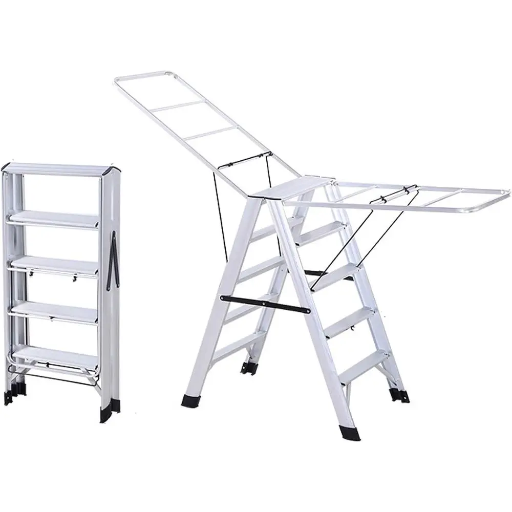 

Portable Folding Clothes Drying Rack, Suitable for Indoor and Outdoor Use, with Adjustable Wings and Wheels, Ideal for Hanging B