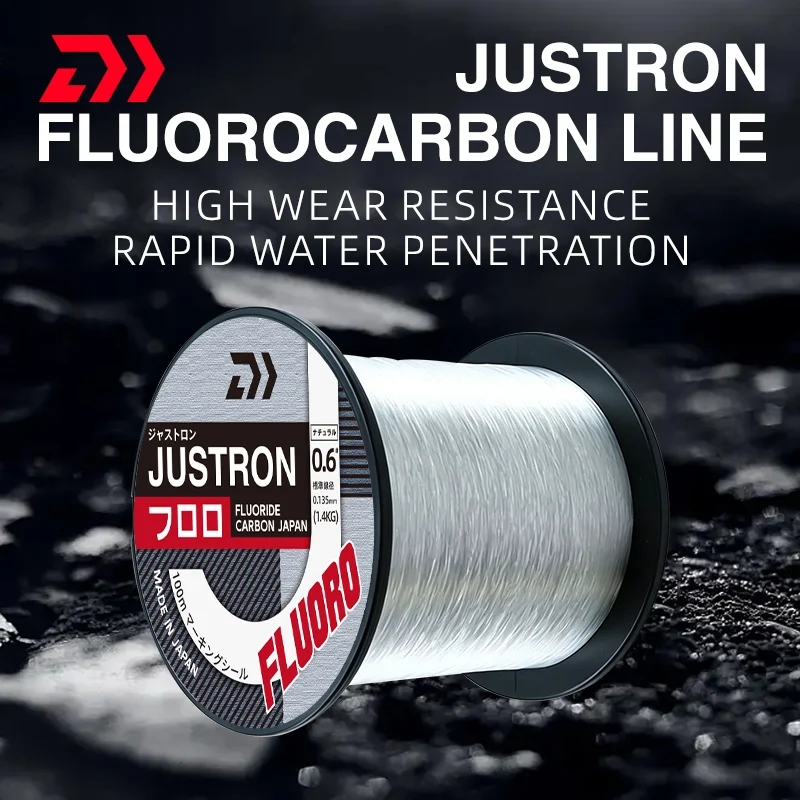 New DAIWAFC Fishing Line Carbon Fiber Coating Fluorocarbon Line 300M/500M Wearable Accessories Japan Pesca 0.6-8.0# 1.4-18.1kg