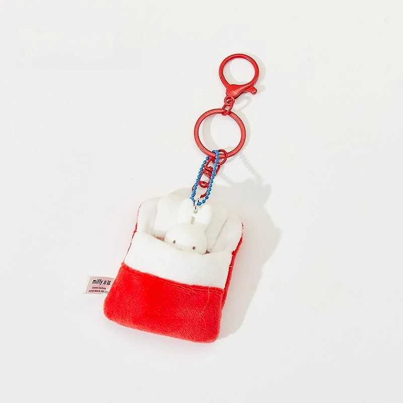 미피 플러시 참 크리에이티브 트렌드 키체인 부드러운 플러시 장난감 귀여운 백팩 장식품 휴일 선물 소년 소녀용