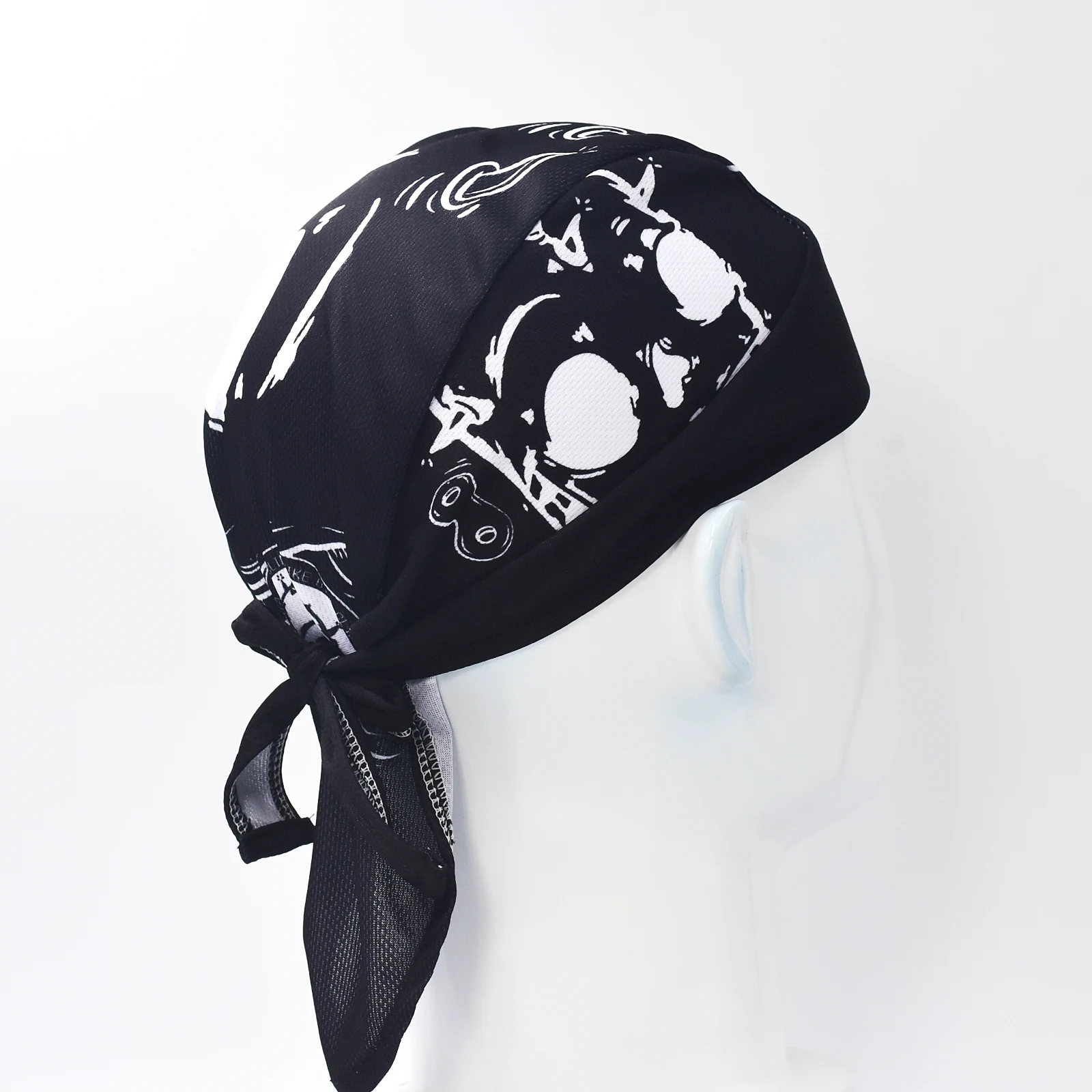 Hot Retro Men\'s Black Cycling Cap Headscarf Outdoor Sports Running Cycling Headscarf Breathable Quick-Dry