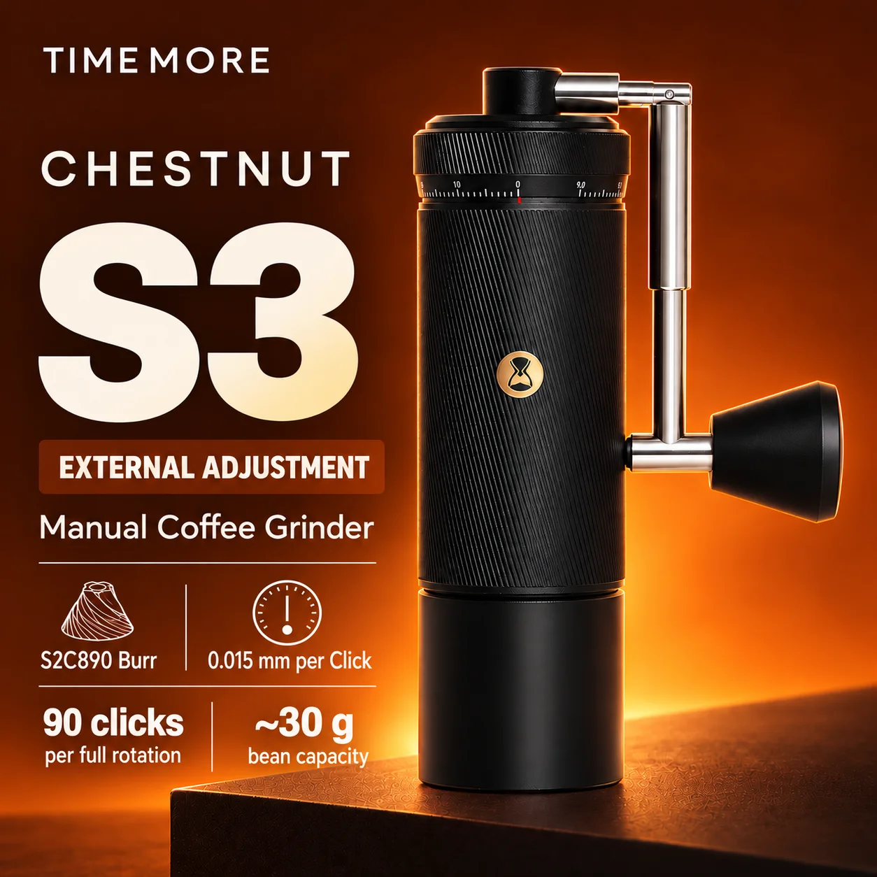 Burr Hand Grinder - TIMEMORE CHESTNUT S3 Manual Coffee Grinder