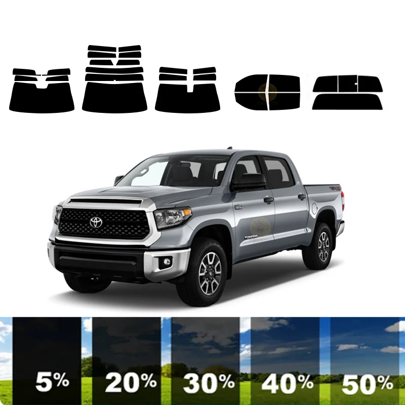 

precut Removable Window Tint Film For Car 100% UVR 5%-70%VLT Heat Insulation Carbon ﻿For TOYOTA TUNDRA 4 DR PU 2007-2021