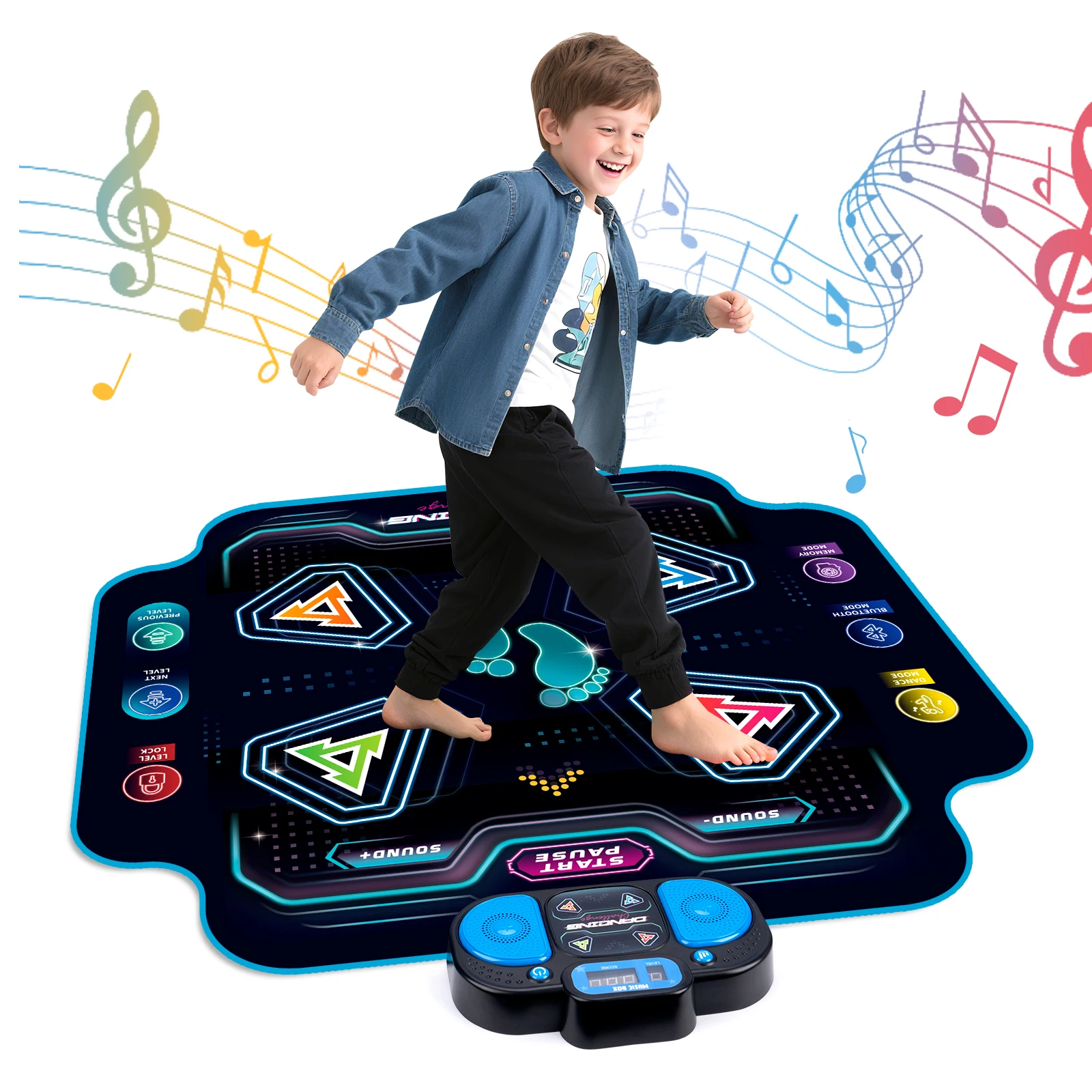 

92x88cm Electronic Dance Mat Multi-Function Dancing Blanket with 2 Modes&9 Levels Kids Floor Music Blanket Educational Toy Gifts
