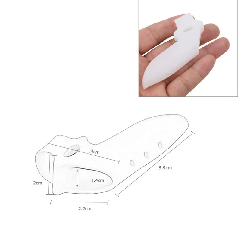 Soft Toe Separator Practical 2 Hole Silicone Toe Stretcher Portable Hallux Valgus Corrector Straightener White Foot Care Tools