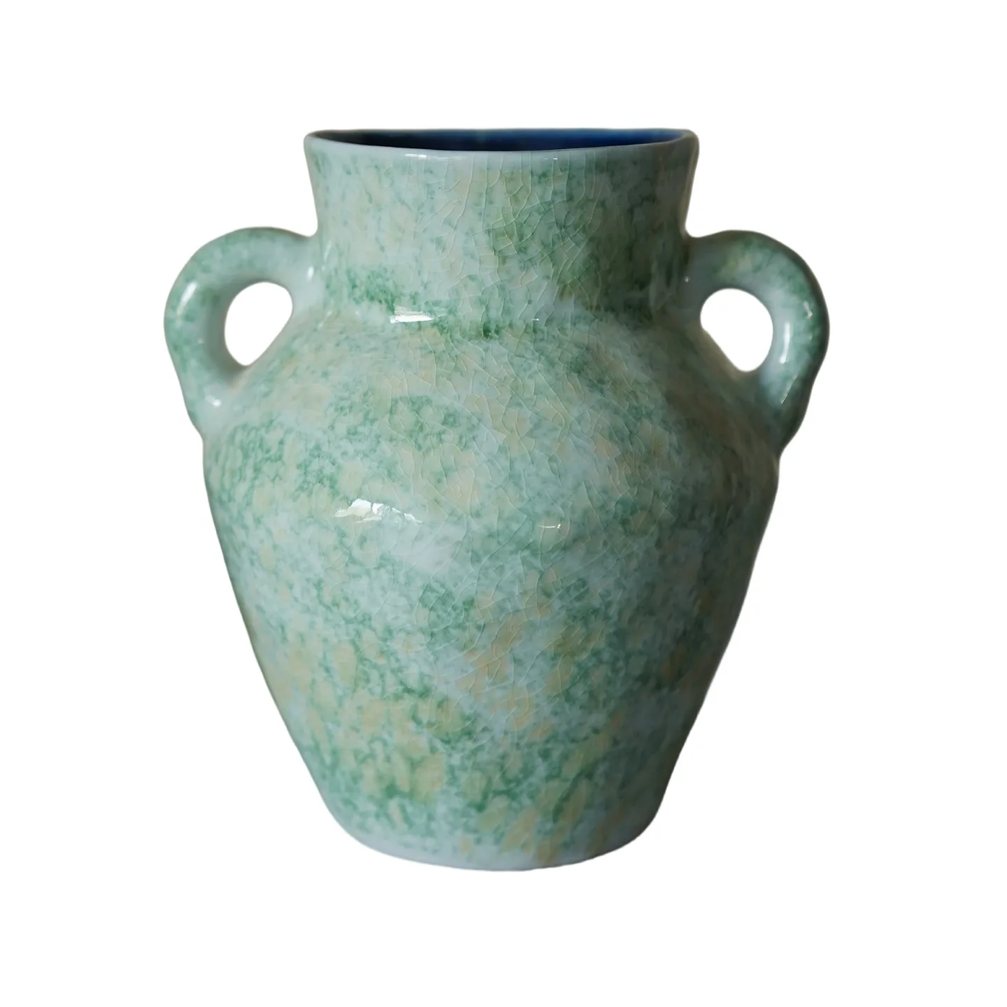 Ceramic vase kiln change handmade retro glossy vase home furnishing hotel homestay antique binaural vase ornament