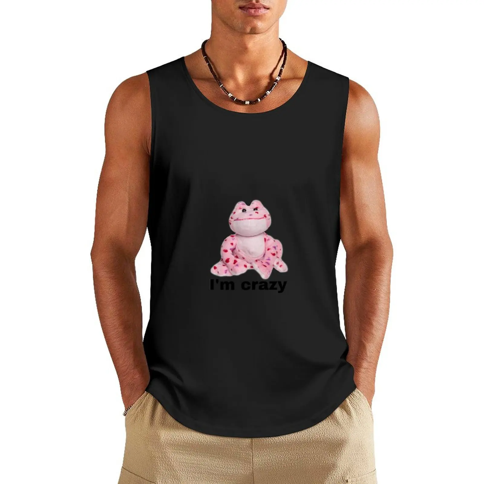 Webkinz I’m crazy frog Tank Top sleeveless shirts cute tops sleeveless t-shirts for men Gym clothes