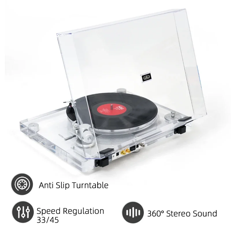 Stereo Hifi Sound Wooden Portable Suitcase Wireless Blue Tooth Aux Usb Fm Radio Retro Lp Vinyl Turntable Record Player