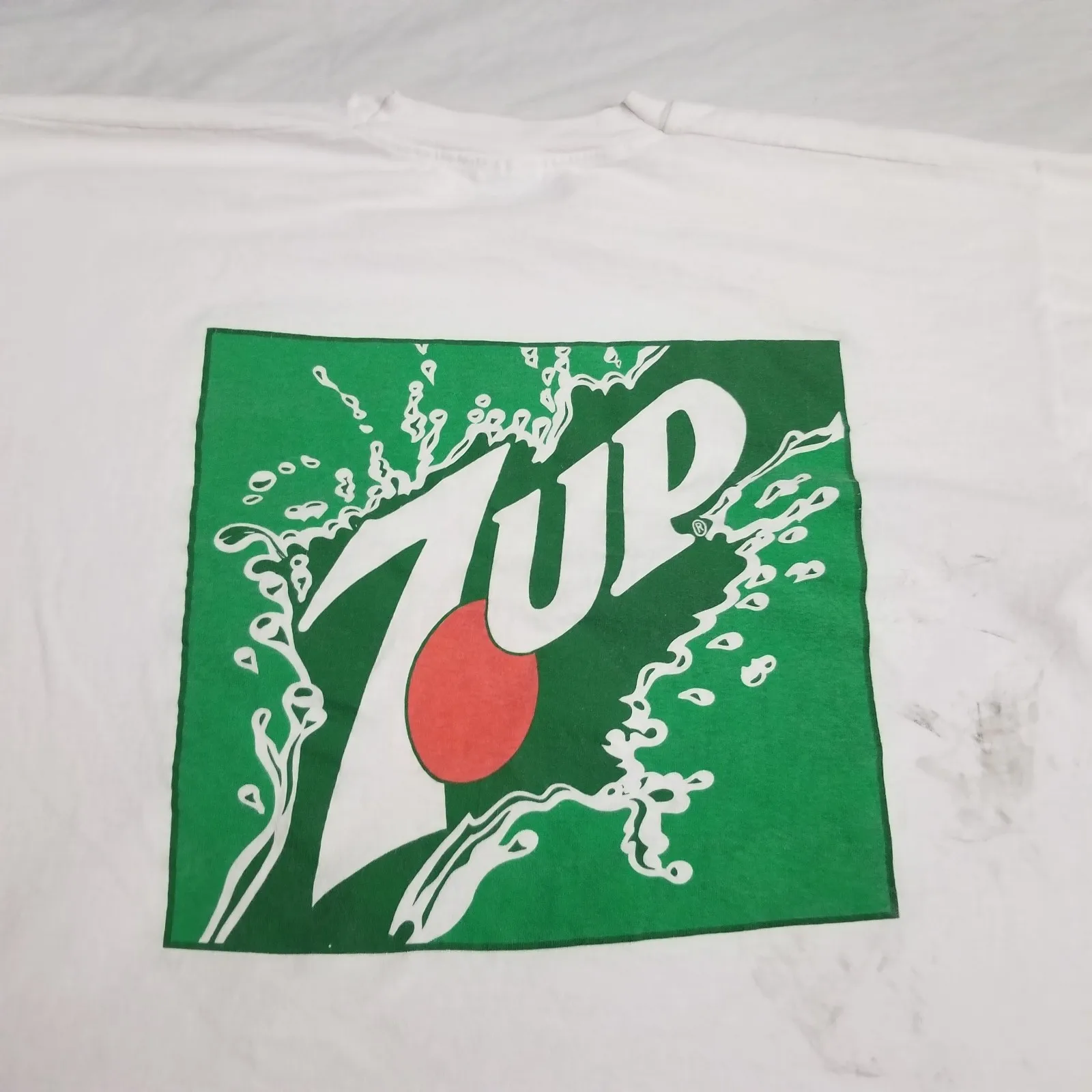 Vintage 7 Up T Shirt Mens XL 90s Soda Distressed Thrashed Grunge