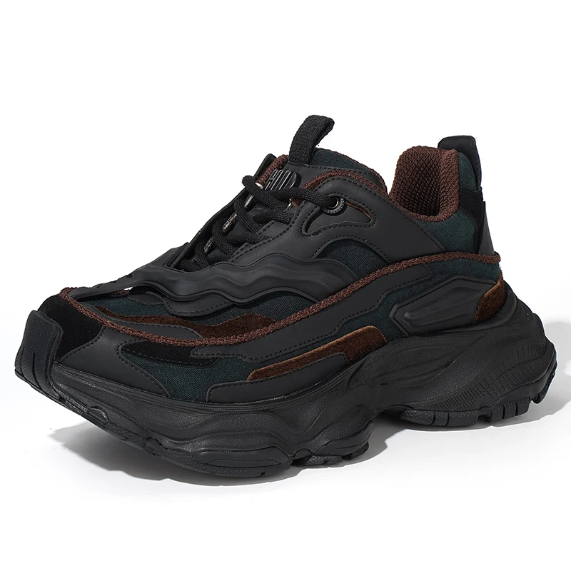 

Mech Trendy Breathable Casual Shoes for Men's Autumn Outdoor Sports Thick Soled Height Increasing Shoes Lightweight Daddy Shoes