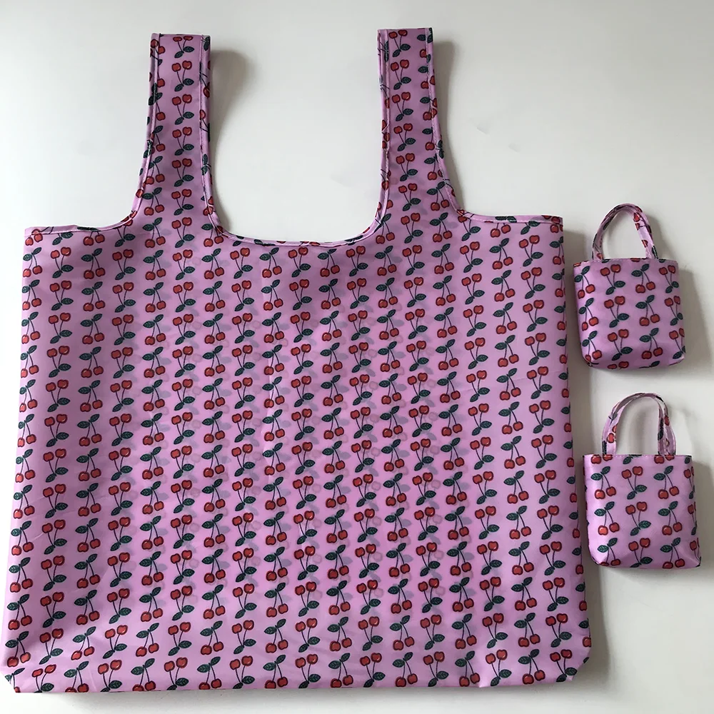 Stylish Vest Style Folding Nested Bag Promotional Custom Print Large Capacity Portable Foldable Shopper Bag Compact Gift Bag