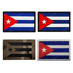 PVC Rubber Cuba Flag Patch IR Reflective Cuban Flags Stripe Appliques Shoulder Decorative Embroidery Badges For Clothing Jacket