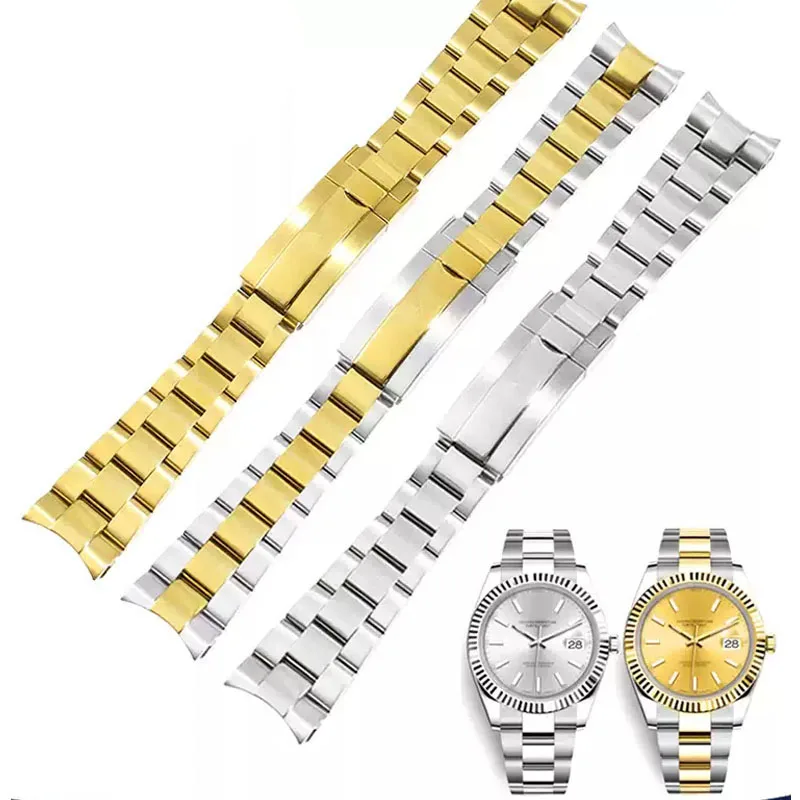 

904L Steel 20mm 21mm Watchbands For Rolex SUBMARINER DAYTONA Men Folding Clasp Watch Strap Solid Stainless Watch Bracelet