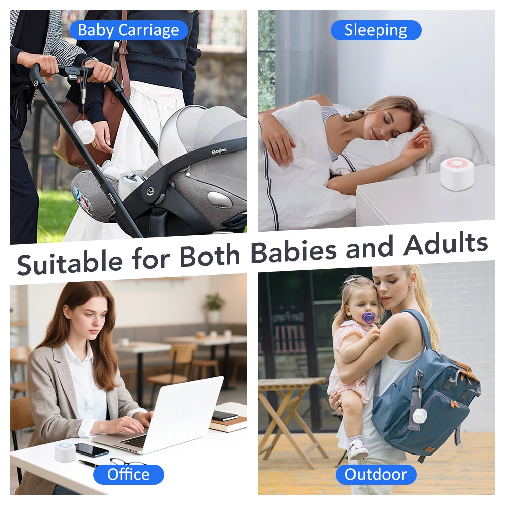 

Mini White Noise Machine Baby Sleep Aid Device 7 Colors Night Light Breathe Reduce External Noise Nerve Relaxation