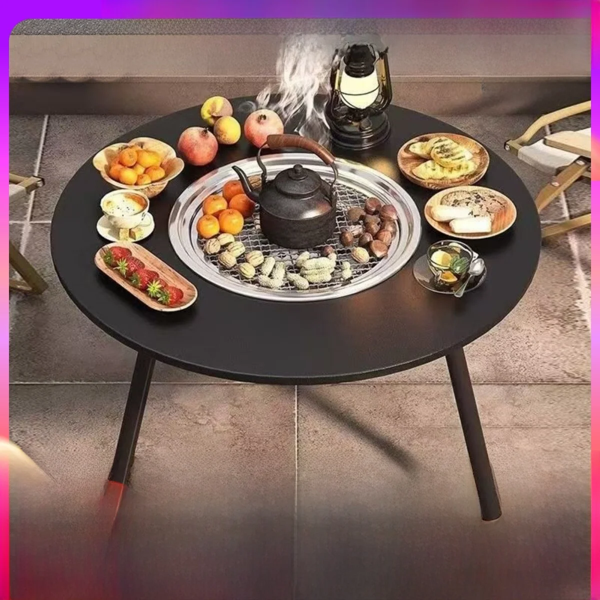 Outdoor Grill For Home Smokeless Barbecue Portable Folding Table Charcoal Barbecue Outdoor Courard Stove Cooking Tea Table