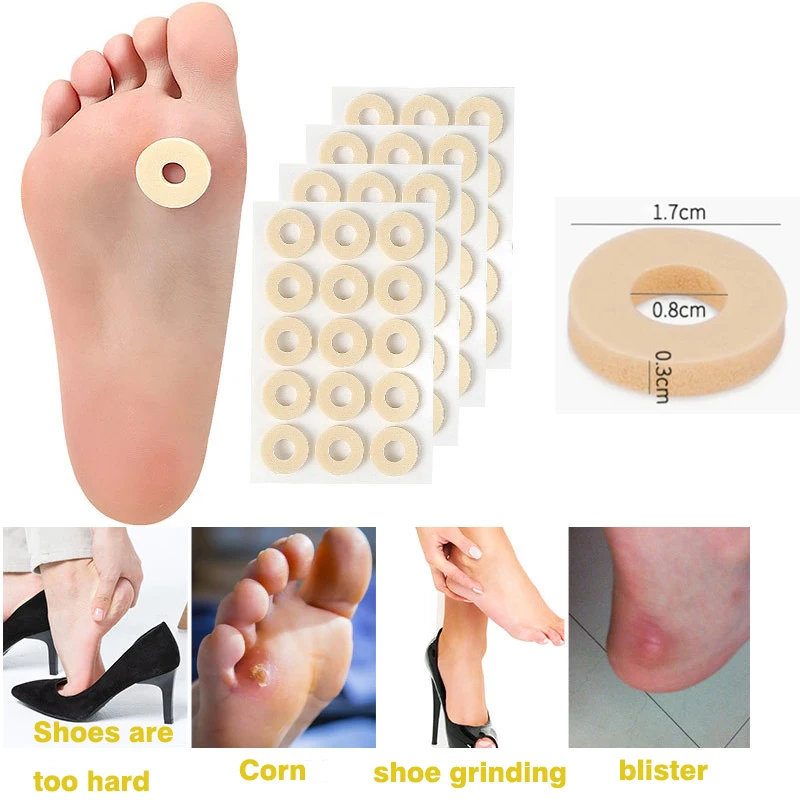 60/90Pcs Corn Cushions Soft Latex Foam Self Adhesive Callus Pads Corn Pad Anti Friction Reduce Foot、 Heel Pain for Toe Anti-Slip