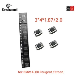 Interruptor chave remoto do carro para BMW, interruptor do toque, botão do interruptor para AUDI, Peugeot 207, 307, 308, Citroen C2, 3x4x1.87, 2.0