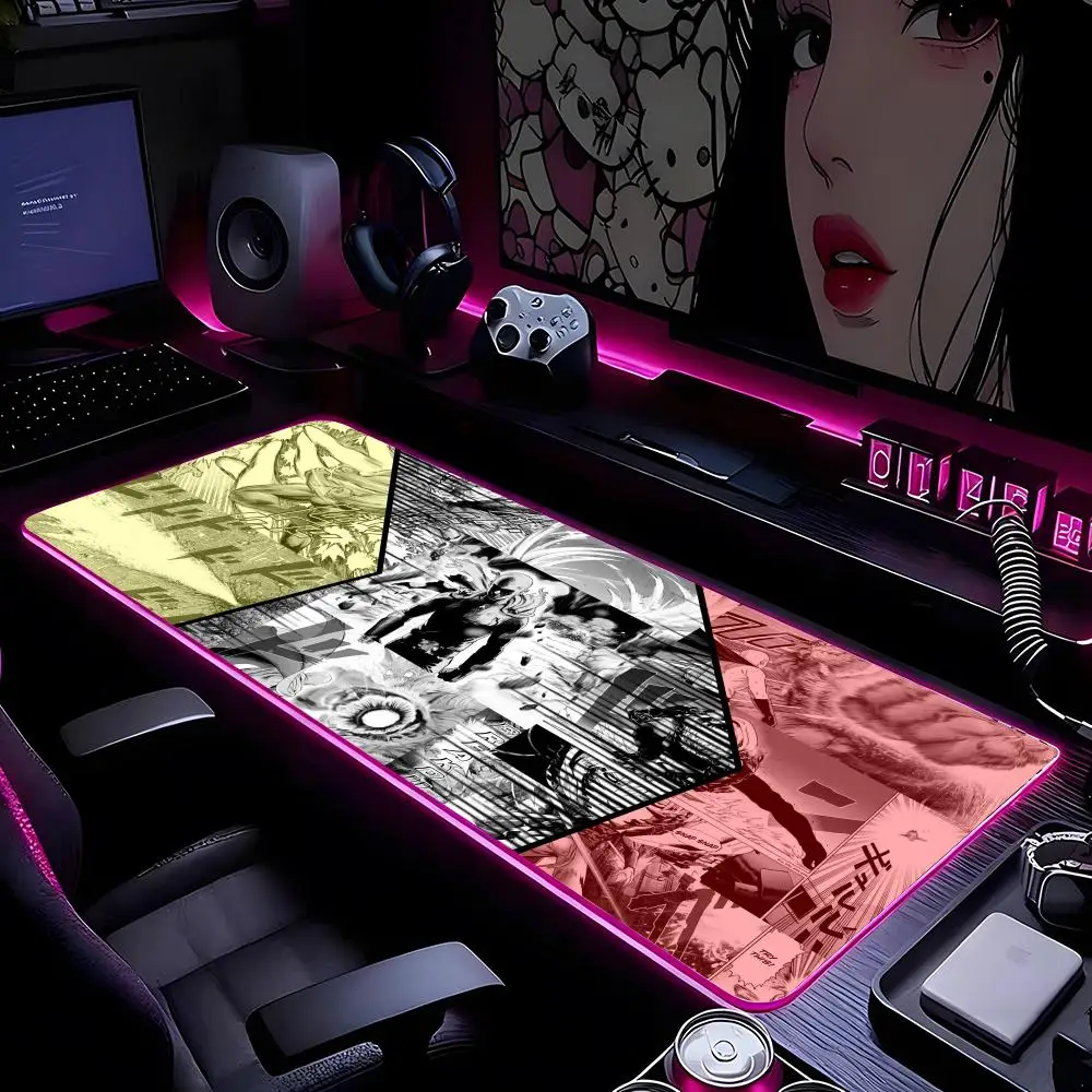 

Anime ONE PUNCH-MAN Mouse Pad Mousepad HD Printing Computer Gamers Locking Edge Non-slip RGB Mouse Pad XXL90x40cm Keyboard PC De