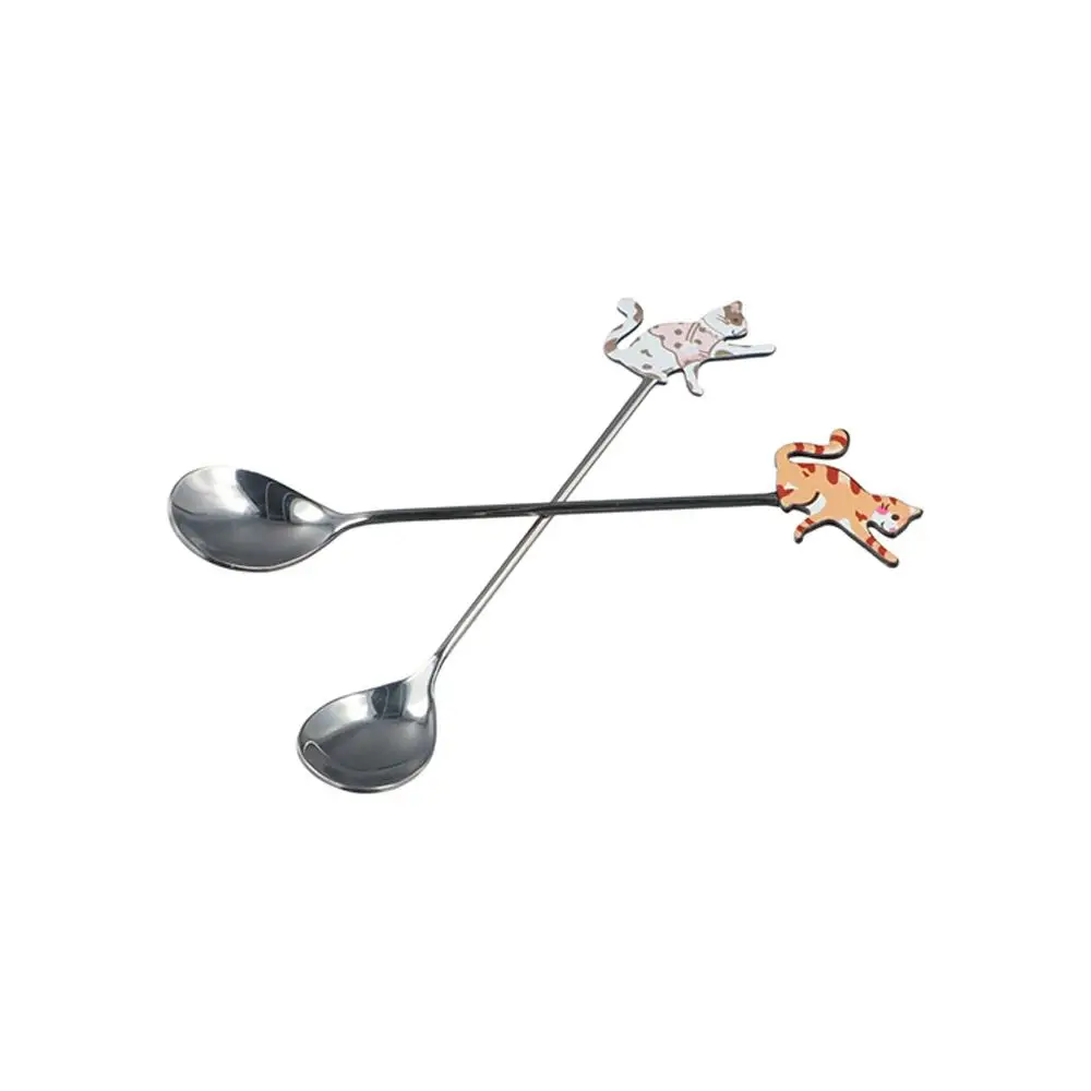 Polished Cat Fish Stainless Steel Spoon Colorful Stirring Spoon Stirring Spoon Japanese Korean Style Dessert Spoon Children