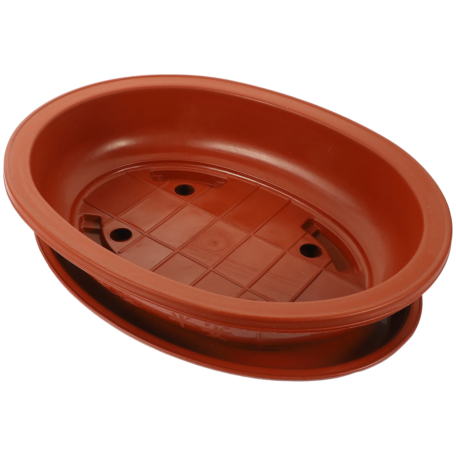 Oval Plastic Flowerpot Tray for Indoor Office Gardening Bonsai Planter Large Size Breathable Drainage Decorative Balcony