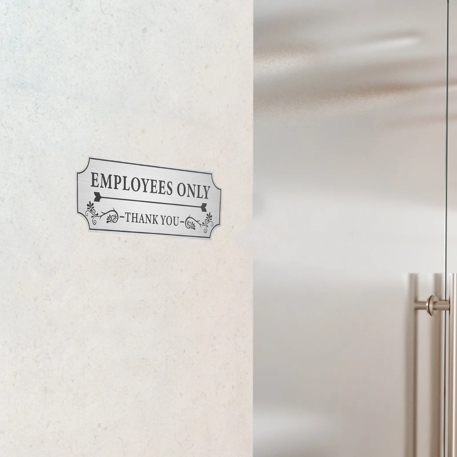 

2-комплектная наклейка только для сотрудников, самоклеящаяся наклейка на дверь для зоны офисного персонала, деловые помещения, прозрачный знак контроля доступа