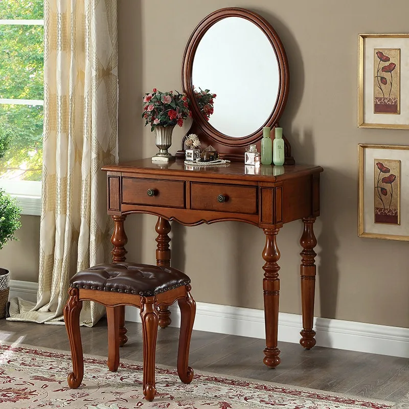 

American dressing stool bedroom solid wood dressing table home retro piano