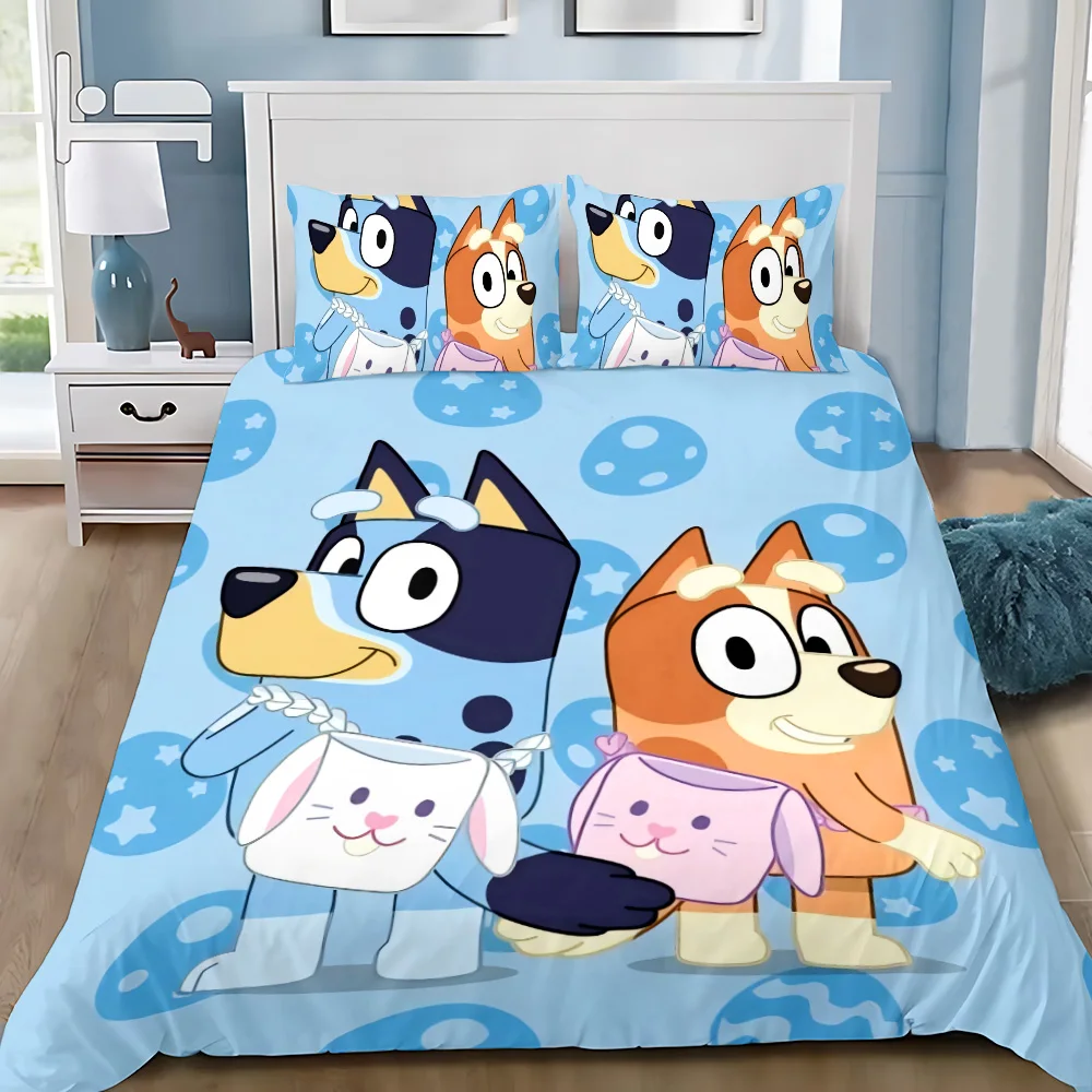 Cartoon B-Blueys Duvet Cover Pillowcase Bedding Set Adult Boy Girl Bedroom Decoration Children Gift Single Double Large Size