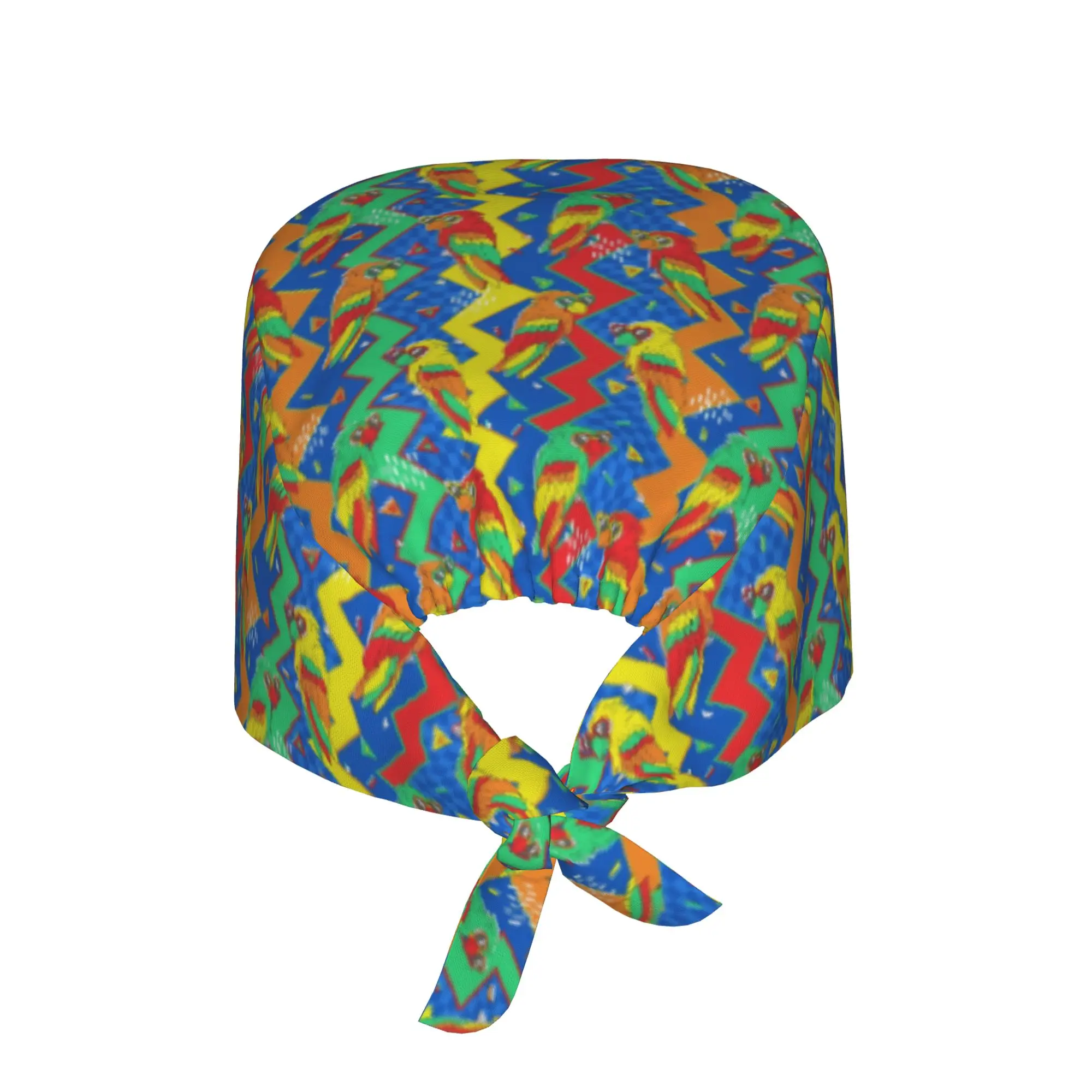 Cute Tropical Parrots Birds  Cleaning Working Cap Cool Cockatiel Macaw Parrotlet Scrub Cap Surgicals Hat Nurse Scrubs Hat For