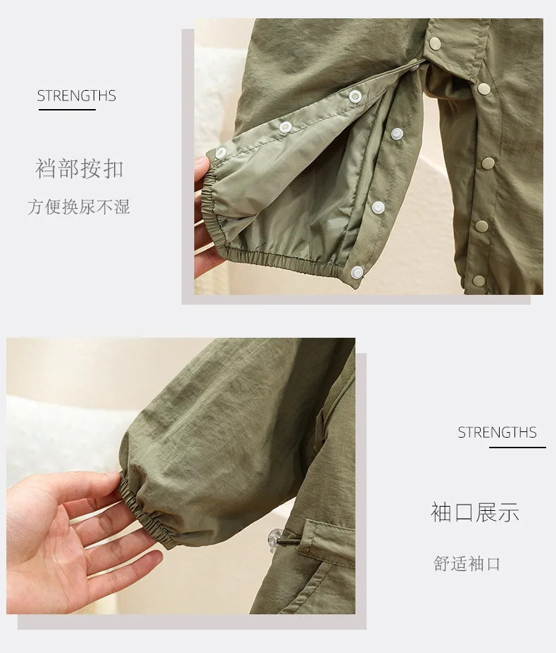 Newborn Baby Bodysuit Clothes Windproof Long Sleeve Rompers Hooded Clothing Boys Girls Outdoor Jackets Clothes