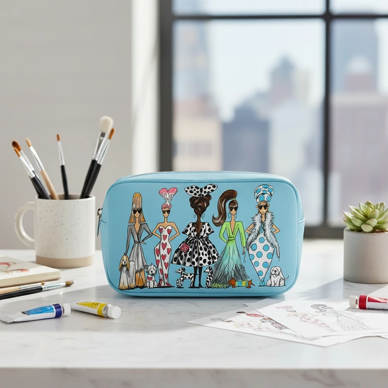 

Новая косметичка для девочек, подарок на день рождения, косметичка с принтом, женские дорожные сумки, свадебные подарки, клатч