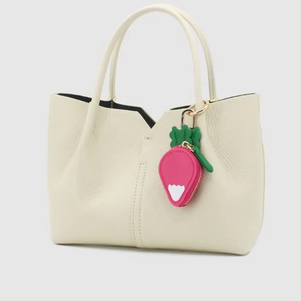 موضة الفجل الفاكهة شكل محفظة نسائية للعملات المعدنية سستة لطيف بولي Leather قلادة جلدية الكورية نمط المفاتيح سماعة أذن صغيرة حقيبة الإناث