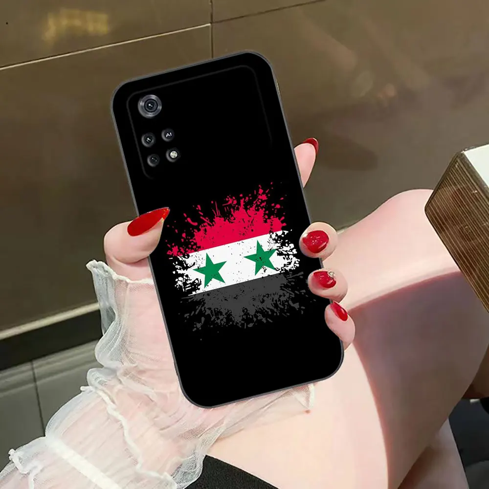 S-Syrian Flag Phone Case For Xiaomi POCO F6 F5 F4 M6 M5 M4 M3 X5 X4 X3 GT 14 13T 13 12T 12 11T 11 10 9 8 SE PRO 4G 5G Case Funda